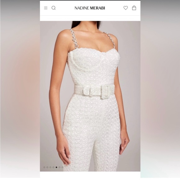 Nadine Merabi White Jumpsuit S - Picture 5 of 5